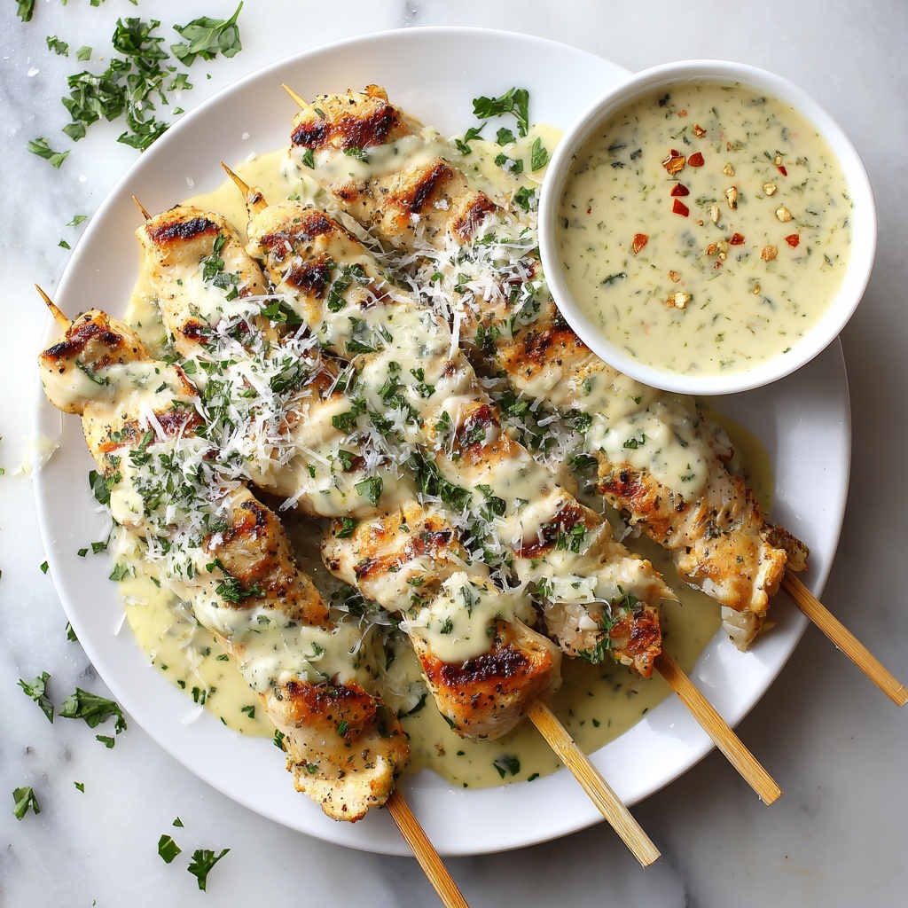 Garlic Parmesan Chicken Skewers Recipe - Recipe Image
