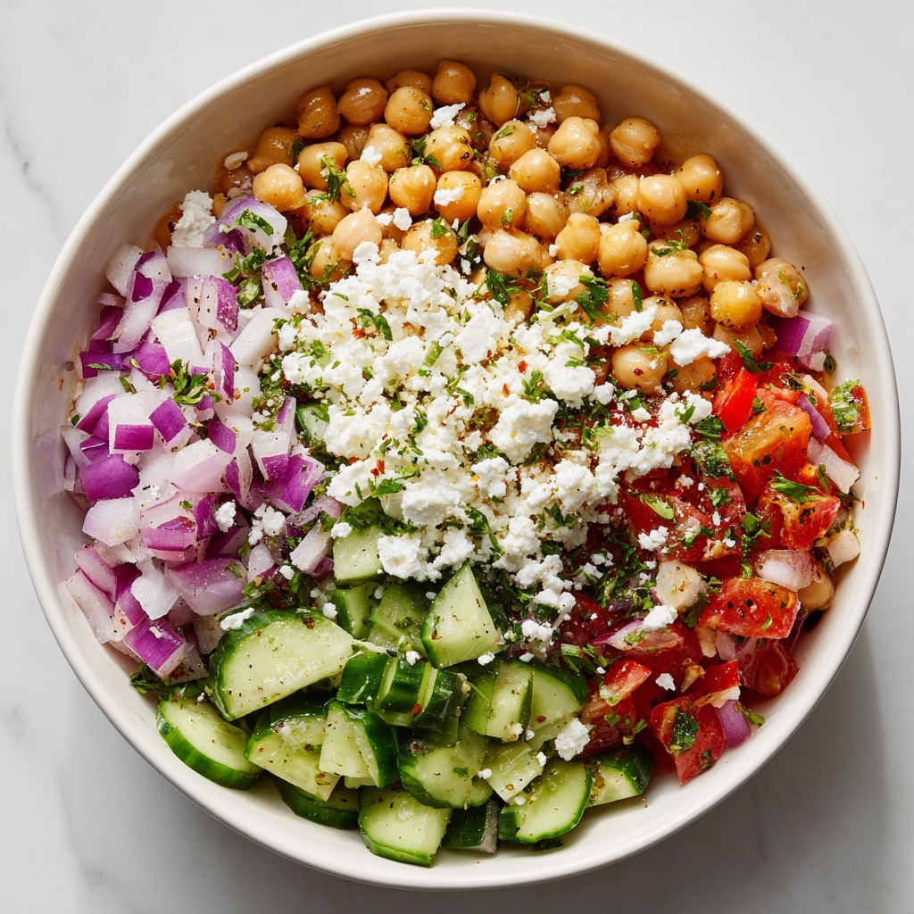 Refreshing Chickpea Feta Cucumber Salad for Healthy Meal Prep Recipe - Recipe Image