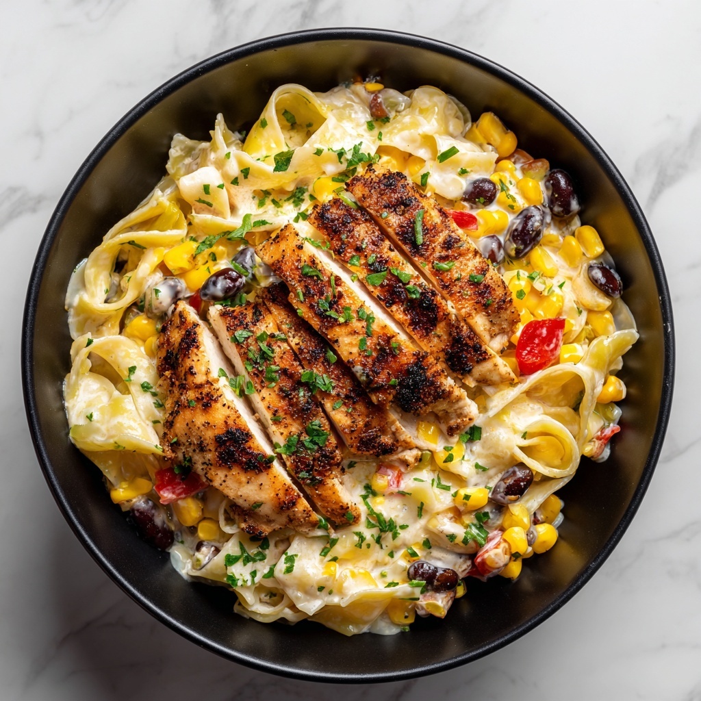 Creamy Southwest Chicken Alfredo Recipe - Recipe Image