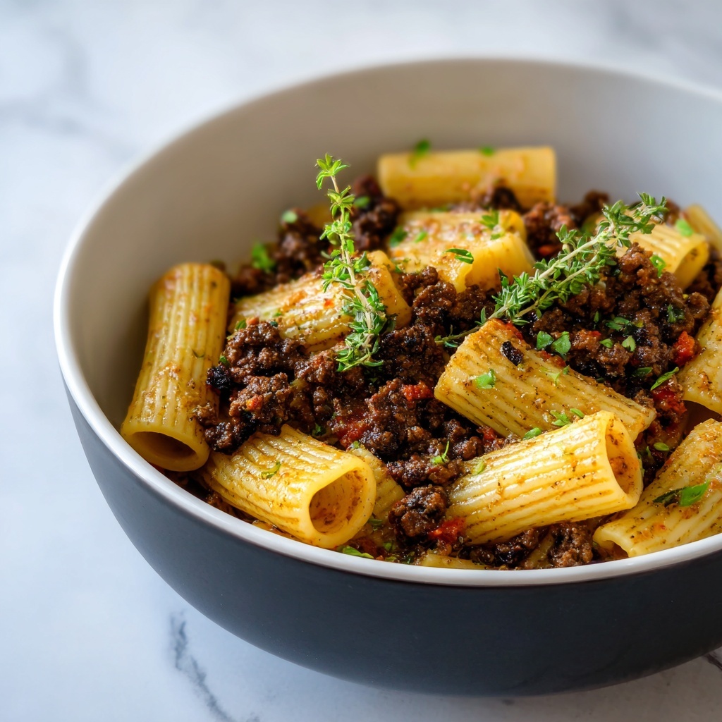 Creamy Garlic Beef Pasta Recipe - Recipe Image
