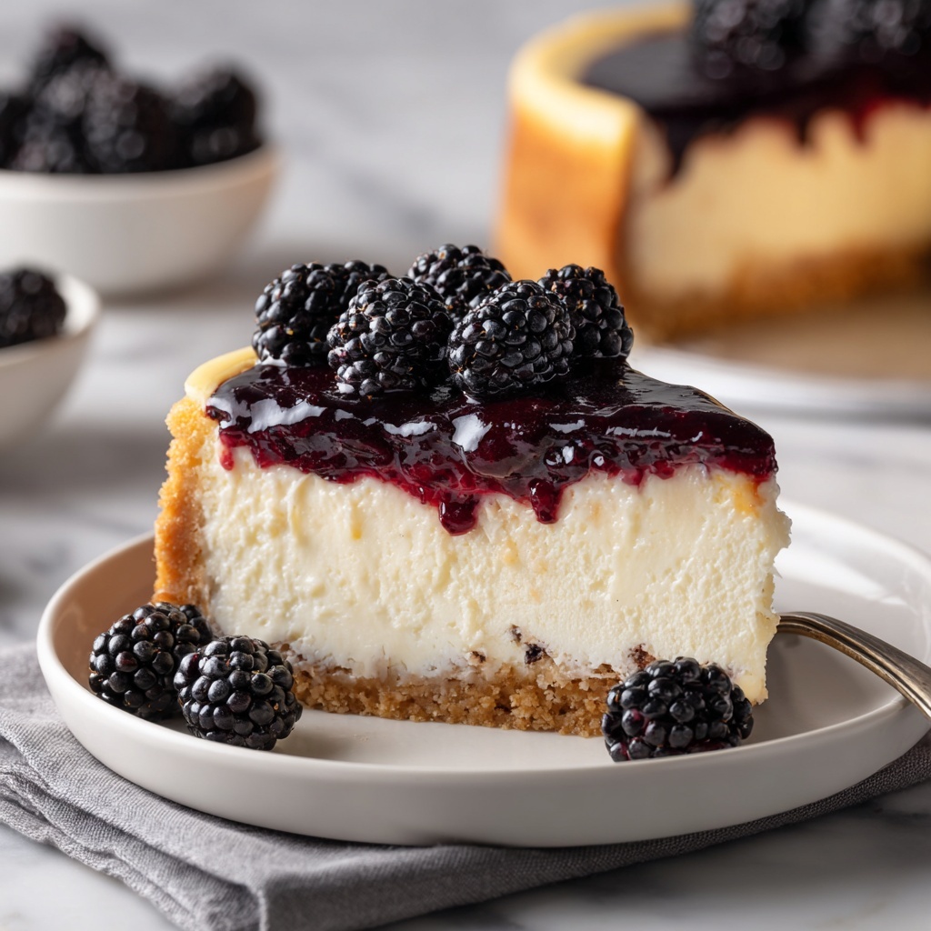 No Bake Blackberry Cheesecake Recipe - Recipe Image