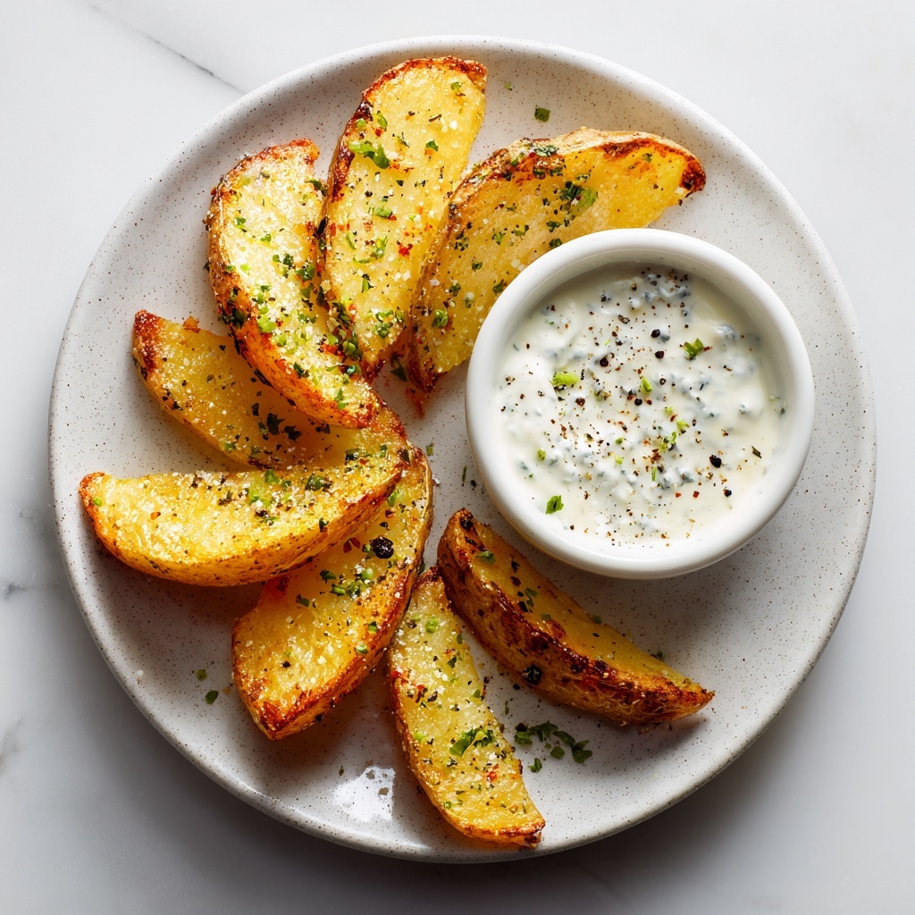 Baked Garlic Parmesan Potato Wedges Recipe - Recipe Image
