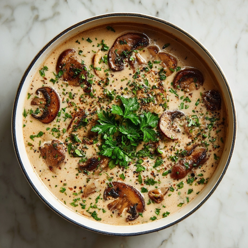 Decadent and Creamy Mushroom Soup Recipe - Recipe Image