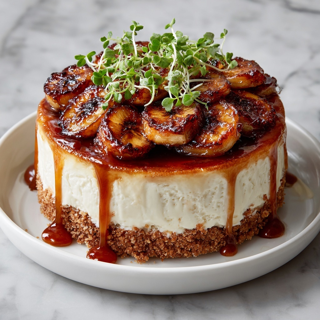 Caramelized Banana Cheesecake with Rum Glaze Recipe - Recipe Image