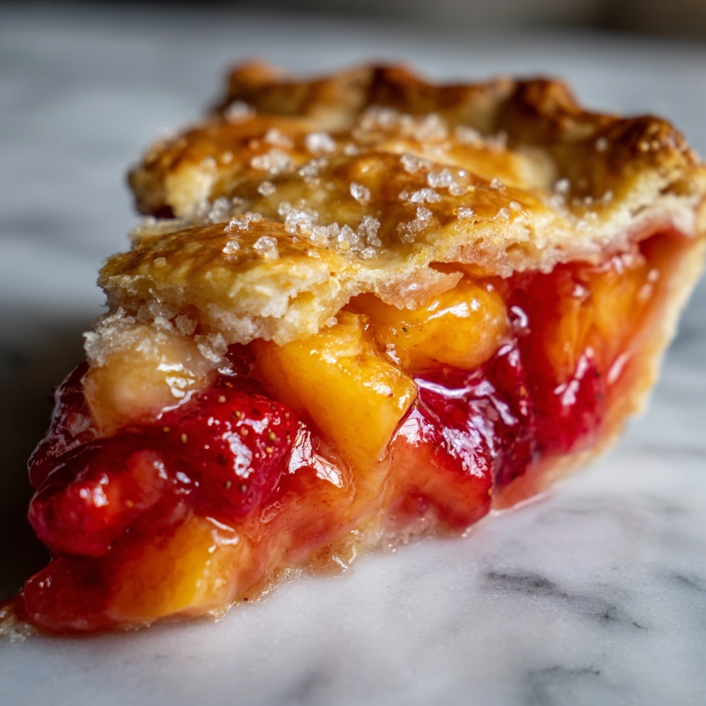 Peach Rhubarb Pie Recipe - Recipe Image
