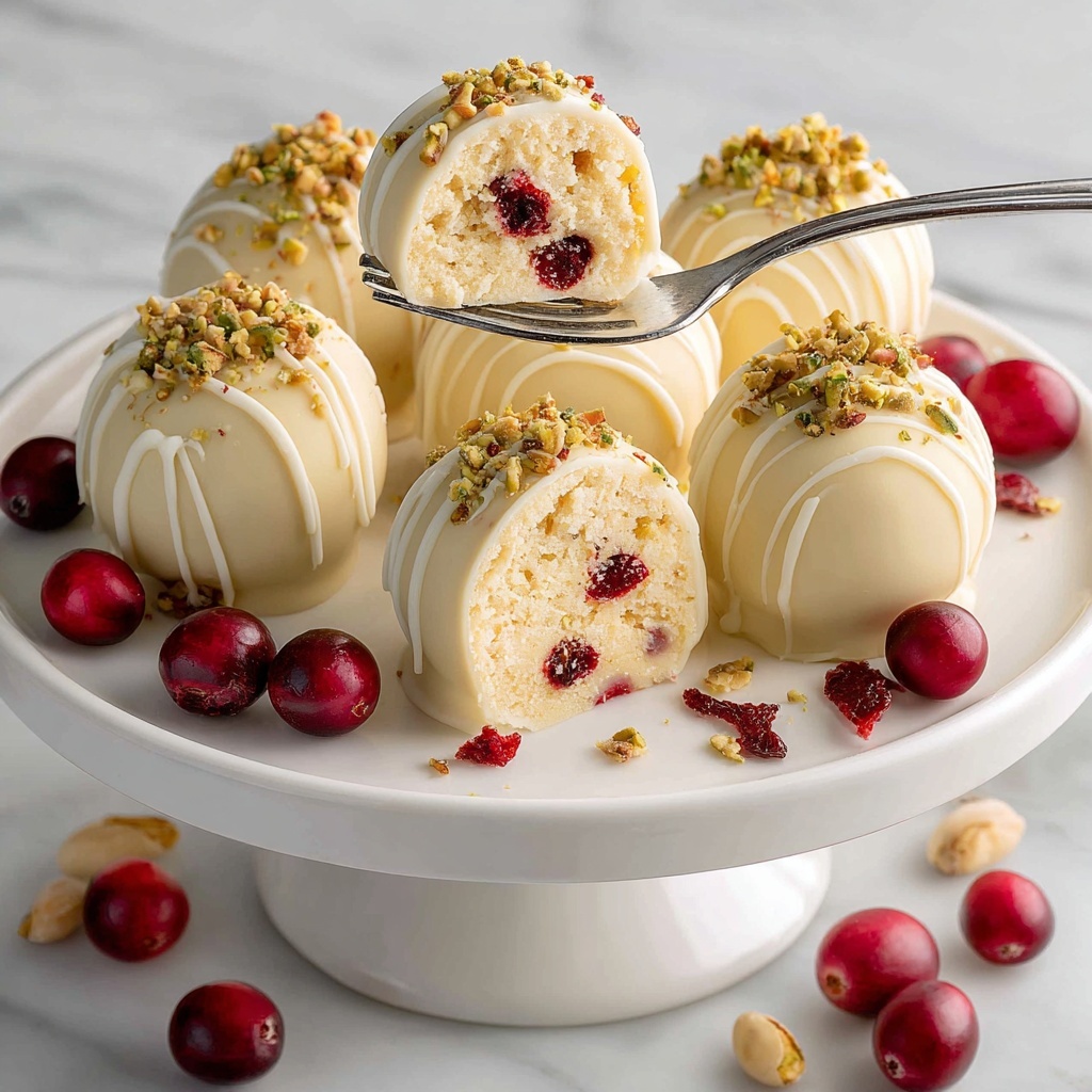 Cranberry Pistachio White Chocolate Truffles Recipe - Recipe Image