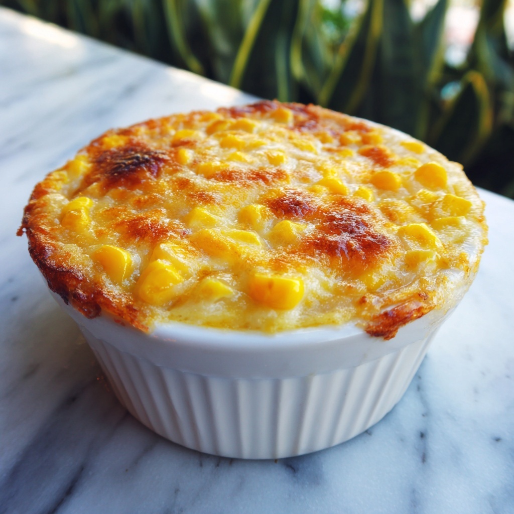Creamy Baked Corn Pudding Casserole Recipe - Recipe Image