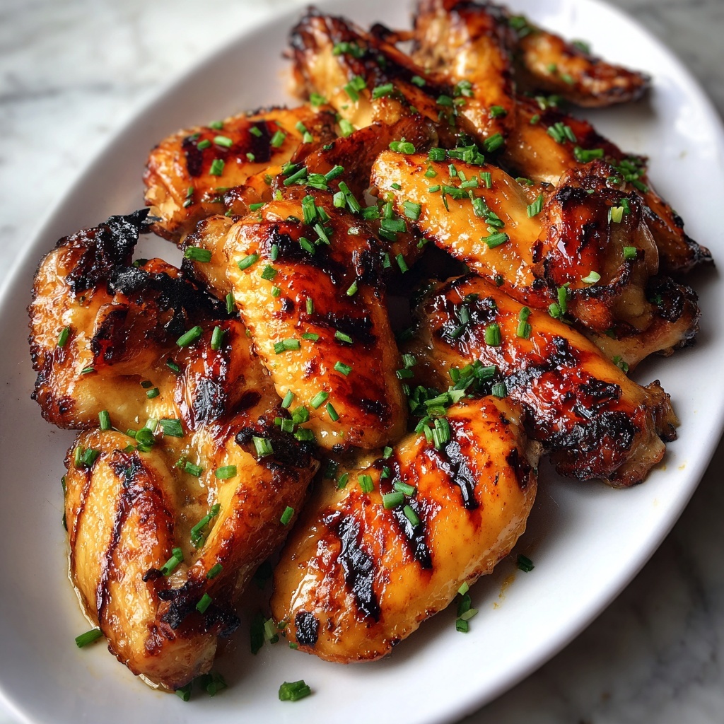Grilled Honey Garlic Chicken Wings Recipe - Recipe Image