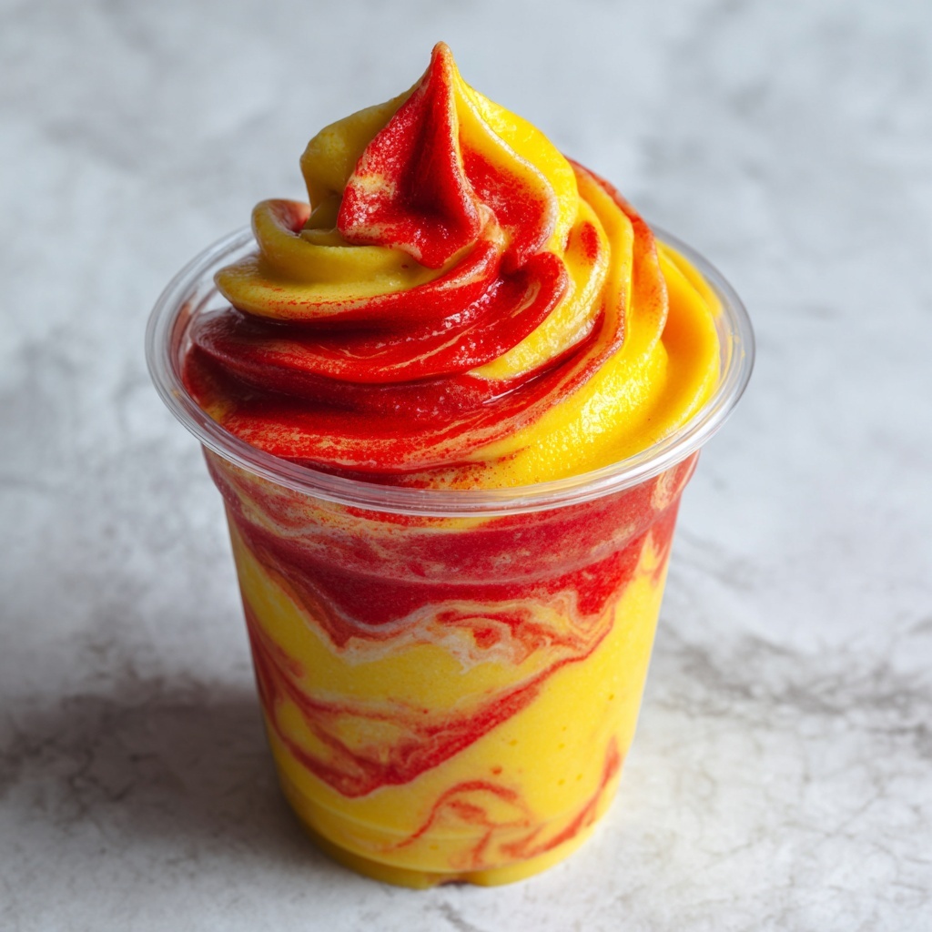 Fresh Pineapple Strawberry Swirled Slushies Recipe - Recipe Image